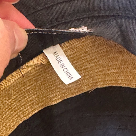 🌟HP🌟NWOT Black & Tan Straw & Ribbon Summer Bucket Hat by Sun n Sand OSFM - Picture 10 of 10